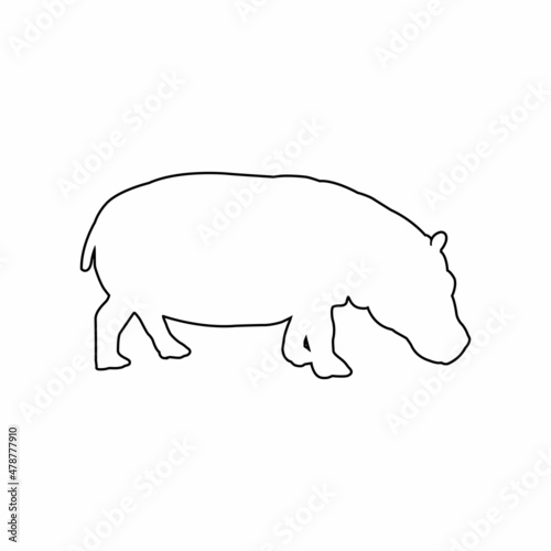hippo vector icon, hippo silhouette design