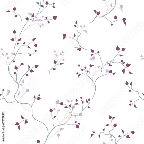 seamless pattern of branches and leaves