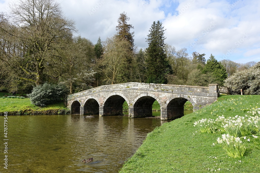 Scenic view of an old stone bridge in the countryside