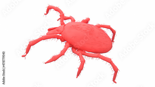 3d rendered illustration of an abstract red  tick