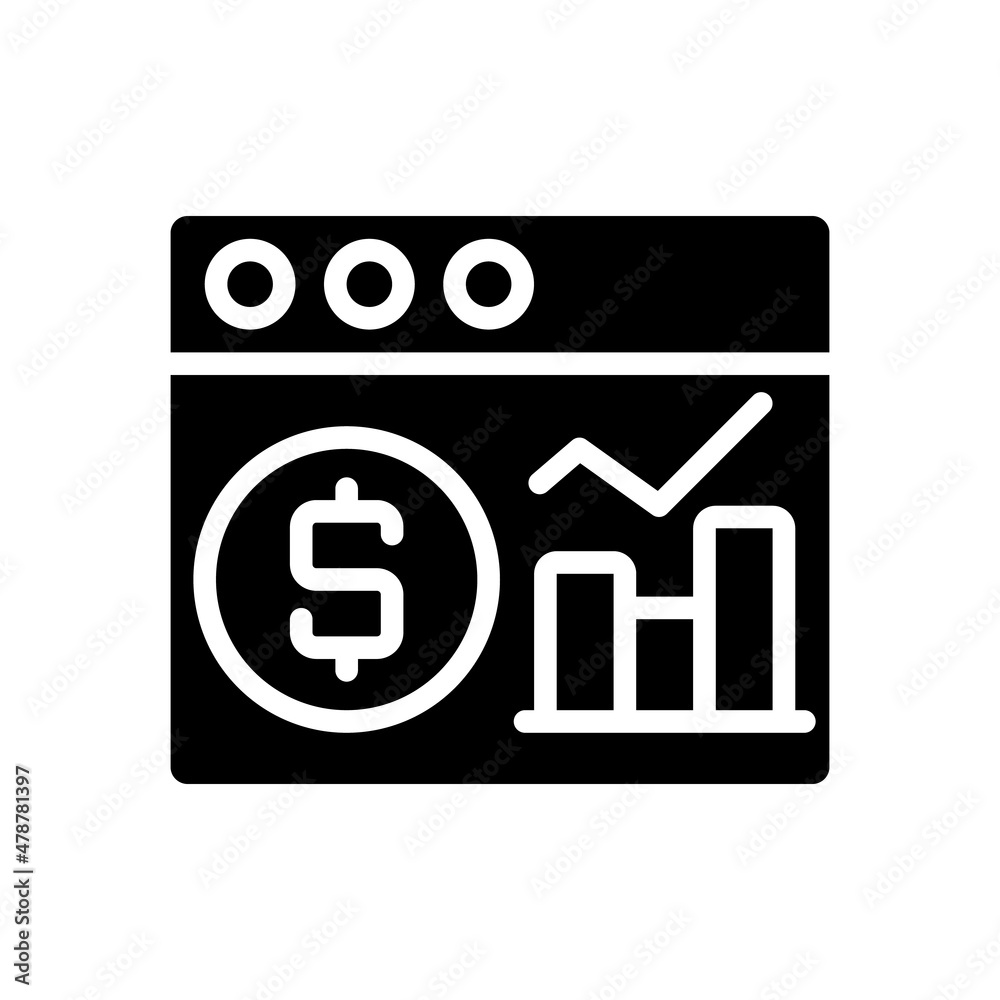 Financial data analysis black glyph icon. Virtual information of business processes. Digital tool for commercial data collection. Silhouette symbol on white space. Vector isolated illustration Financial data analysis black glyph icon. Virtual information of business processes. Digital tool for commercial data collection. Silhouette symbol on white space. Vector isolated illustration