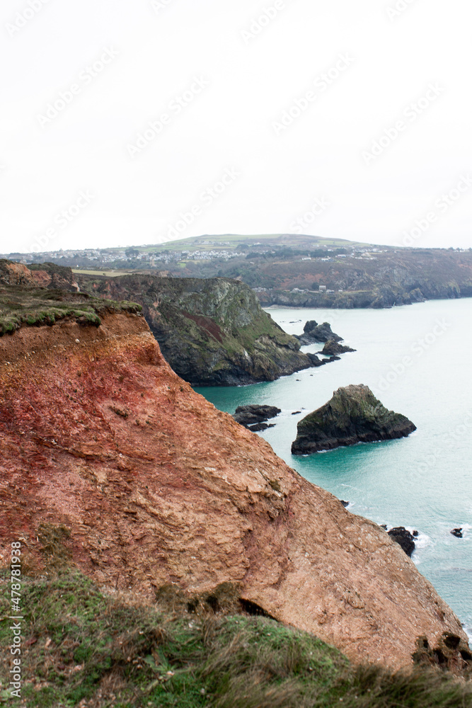 Bright coastal rock landscape on the coast