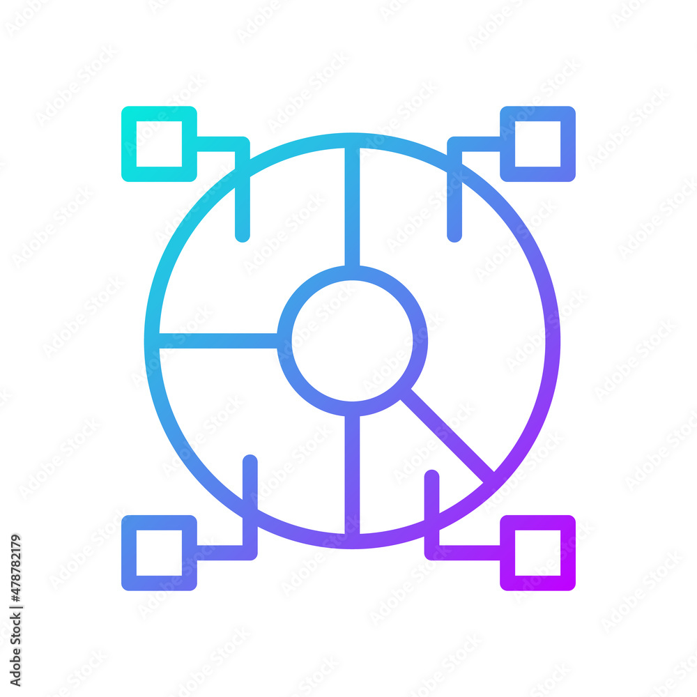 Data set analytics gradient linear vector icon. Information structure researching. Data mining and statistics. Thin line color symbol. Modern style pictogram. Vector isolated outline drawing Data set analytics gradient linear vector icon. Information structure researching. Data mining and statistics. Thin line color symbol. Modern style pictogram. Vector isolated outline drawing