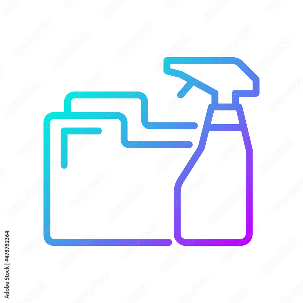 Data cleaning gradient linear vector icon. Data mining technique. Prepare information processing. File protection. Thin line color symbol. Modern style pictogram. Vector isolated outline drawing Data cleaning gradient linear vector icon. Data mining technique. Prepare information processing. File protection. Thin line color symbol. Modern style pictogram. Vector isolated outline drawing