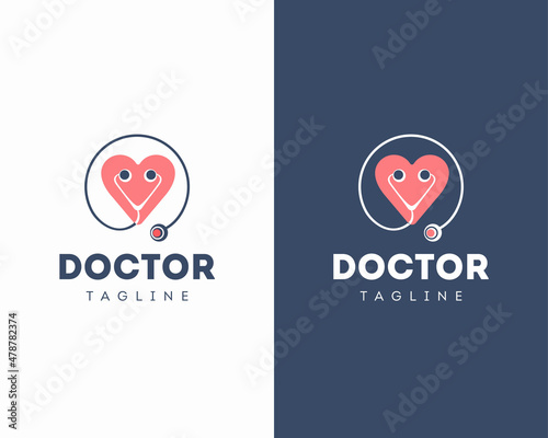 Doctor logo design vector, Doctor icon design, Doctor logos, Professional doctor logo design template,  heart icons