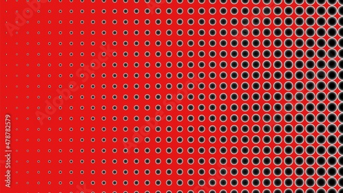 Abstract trendy concept vector comics pop art style blank layout template with gradient black dots pattern on scarlet background. For design sale banner, empty bubble, illustration comic book design.