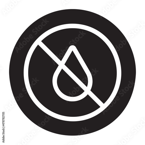No Liquids glyph icon