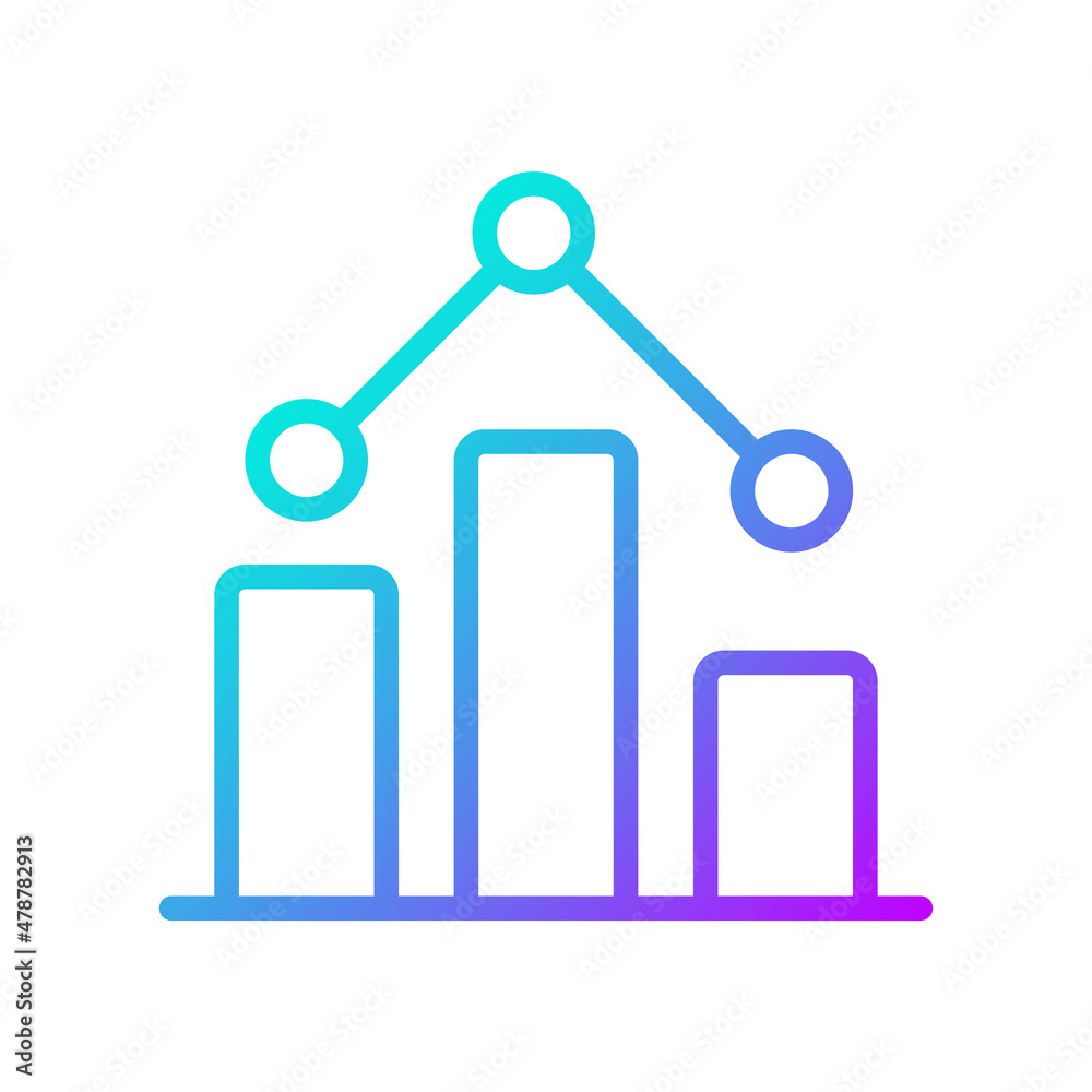 Regression in data mining gradient linear vector icon. Statistical method of information process. Value falling graph. Thin line color symbol. Modern style pictogram. Vector isolated outline drawing Regression in data mining gradient linear vector icon. Statistical method of information process. Value falling graph. Thin line color symbol. Modern style pictogram. Vector isolated outline drawing