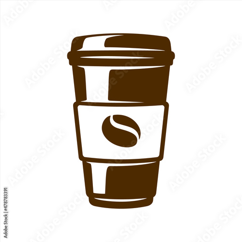 Disposable coffee cup icon. Coffee paper cup, vector.  