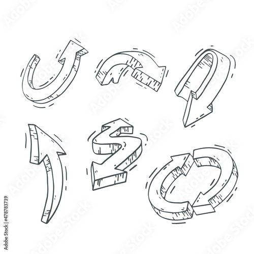 A drawn set of vector arrows with contour and volume