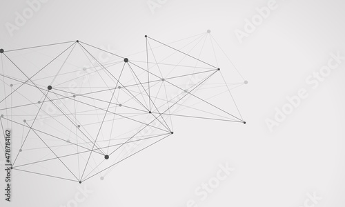 Tech abstract background. Technology connect digital data and big data concept. Geometric line and dots. Graphic element design. Vector illustration.