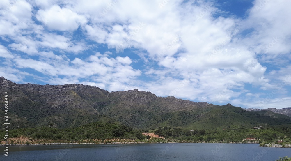 lake and mountains of San Luis in Argentina lake and mountains of San Luis in Argentina