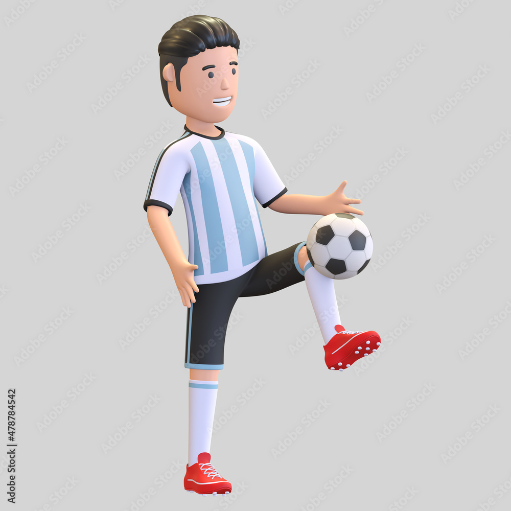argentina national football player man juggling ball 3d render illustration argentina national football player man juggling ball 3d render illustration