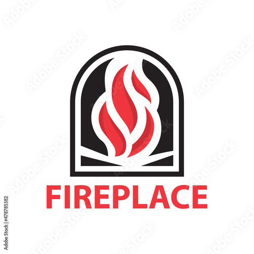 Vector fireplace logo for pizzeria, bakery, home