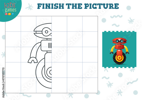 Copy and complete the picture vector blank game, illustration
