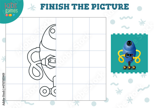 Copy and complete the picture vector blank game, illustration