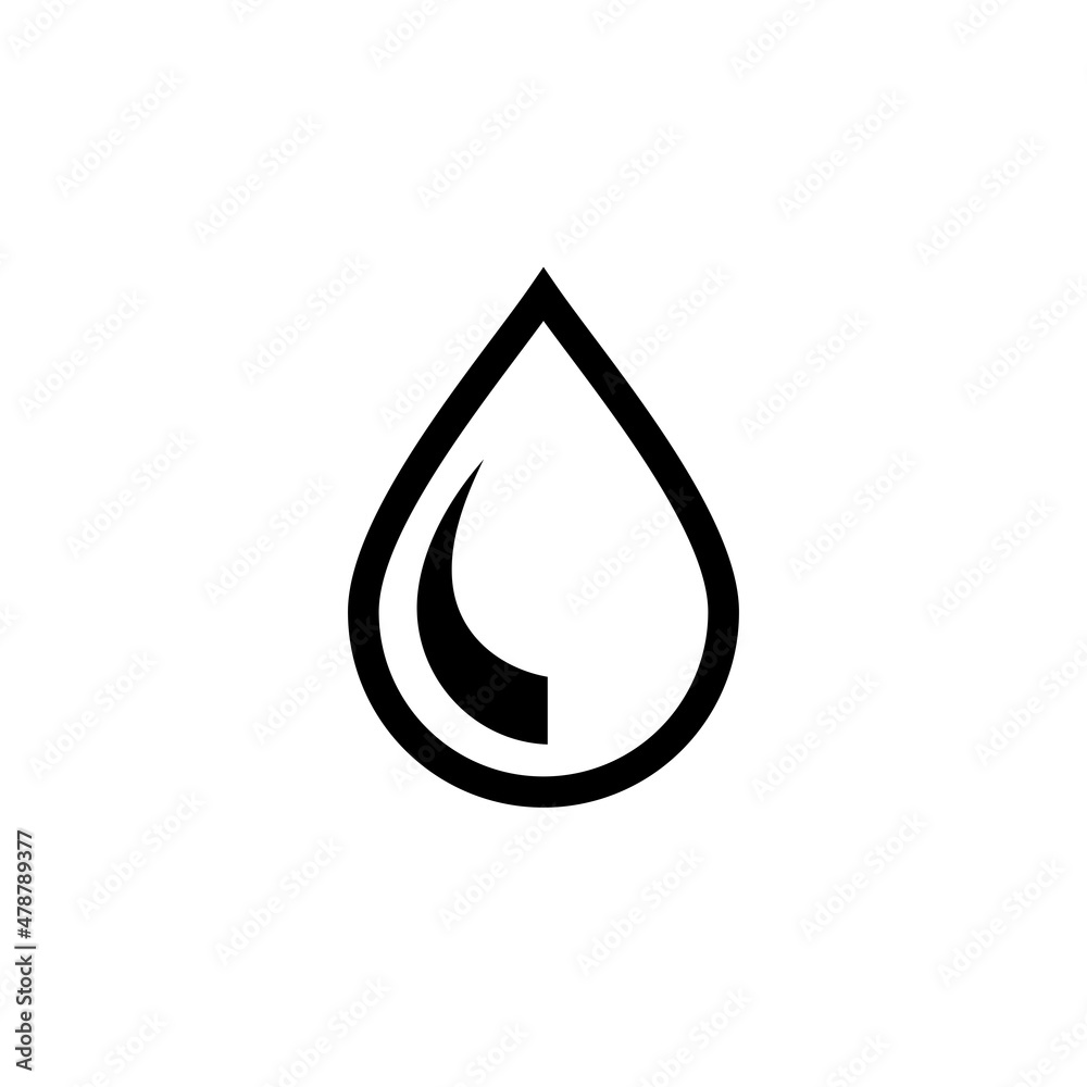 Drop icon. Moisture and liquid symbol. A drop of water, oil or rain. Designation of falling water and precipitation. Isolated raster illustration on white background. Drop icon. Moisture and liquid symbol. A drop of water, oil or rain. Designation of falling water and precipitation. Isolated raster illustration on white background.