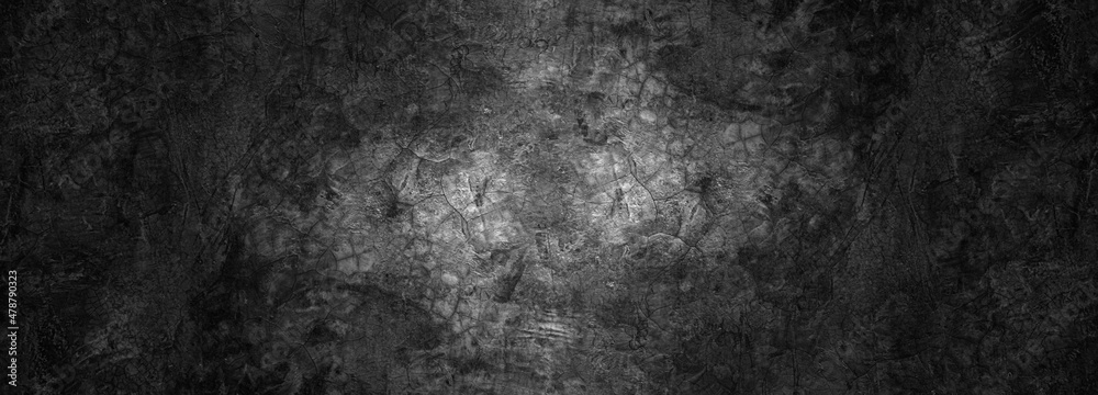 Horizontal design on dark plaster cement and concrete texture for pattern and background. - obrazy, fototapety, plakaty 