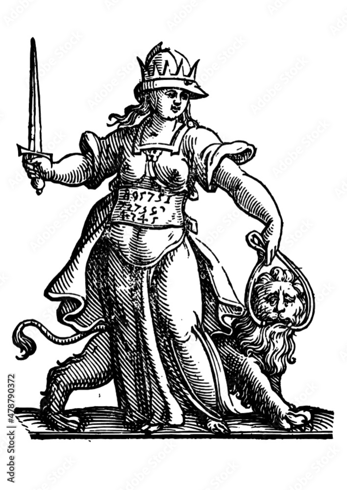 Ancient Icon Illustration 17th century style.