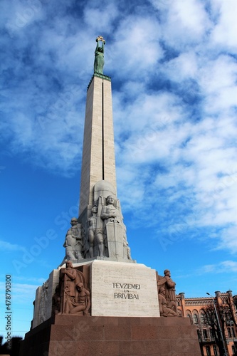 The Freedom Monument of Riga Latvia