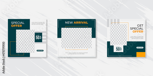 Minimalist promotion square web banner for social media furniture or fashion sale