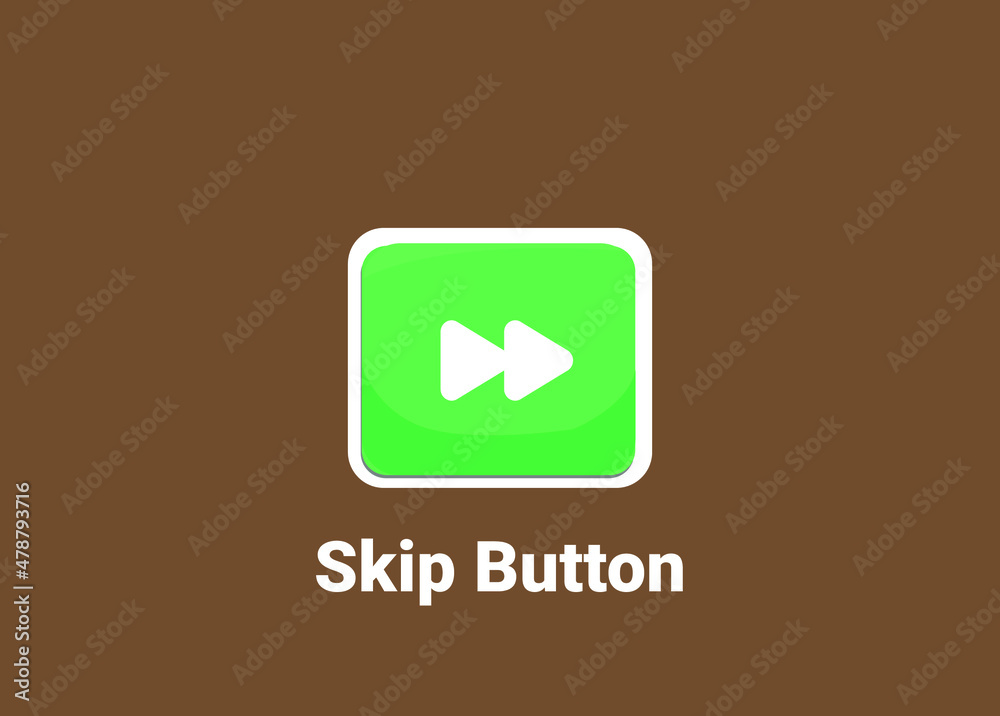 Green Skip Button 3D, Vector Template Gui Kit Green Skip Button 3D, Vector Template Gui Kit