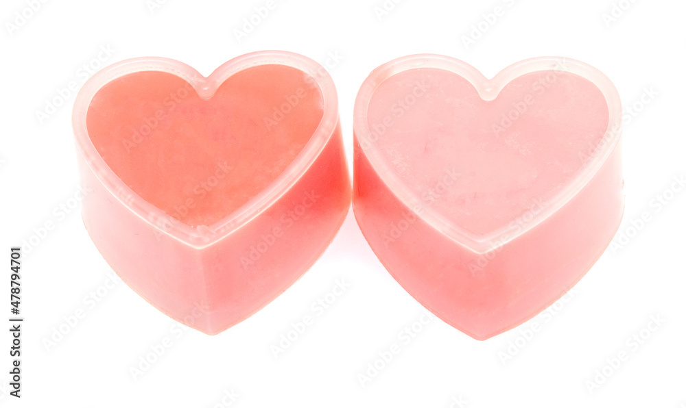 two different valentine hearts isolated on a white background.