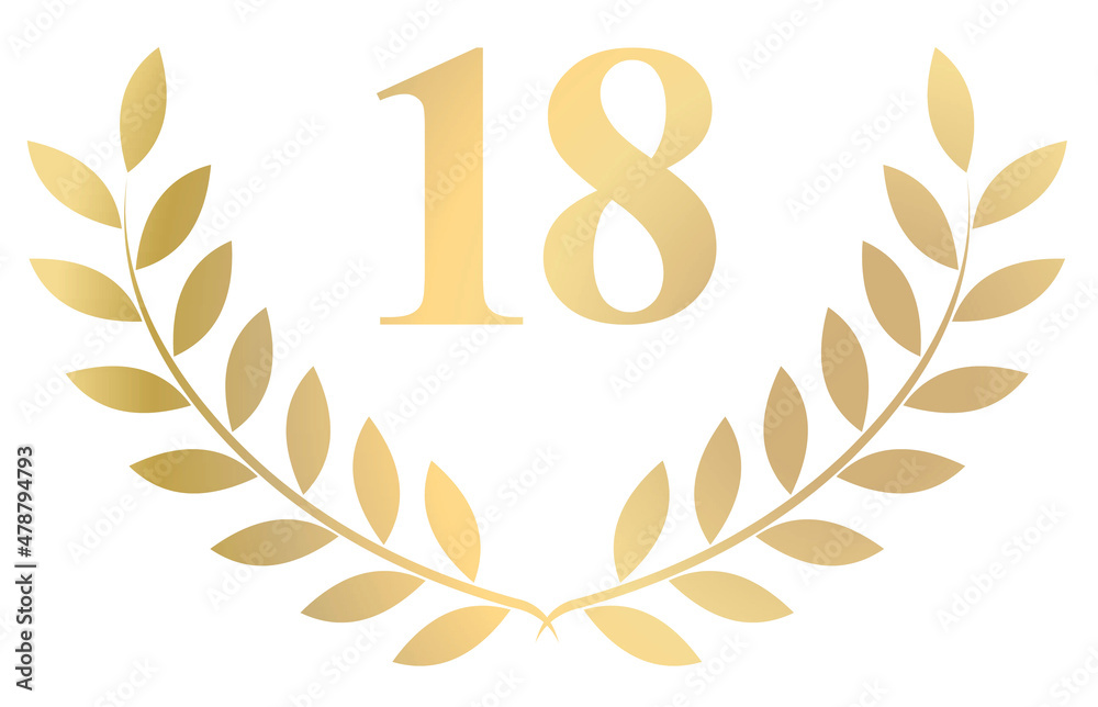 Gold laurel wreath 18 vector isolated on a white background
Gold laurel wreath 18 vector isolated on a white background