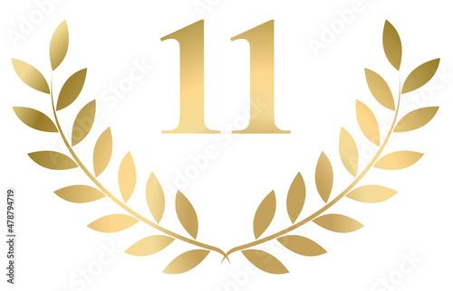 Gold laurel wreath 11 vector isolated on a white background	
