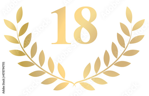 Gold laurel wreath 18 vector isolated on a white background	
