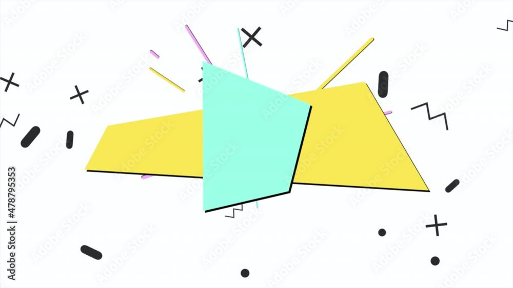 Memphis black crosses and zigzag pattern, abstract business and corporate style background