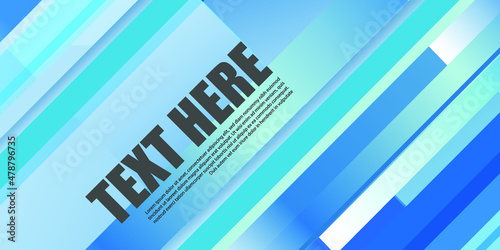 graphic illustration background, oblique stripes pattern background with letters text here in black on blue stripes background
