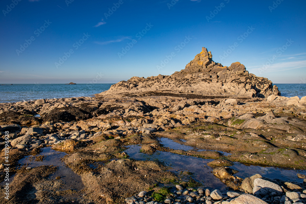 Saint-Quay Portrieux beaches and granite coast, Brittany, France