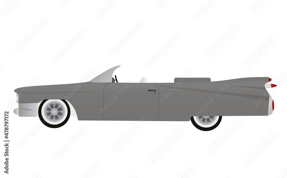 Grey retro car. vector illustration