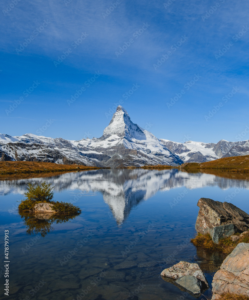 Stellisee in front of the Matterhorn, Switzerland