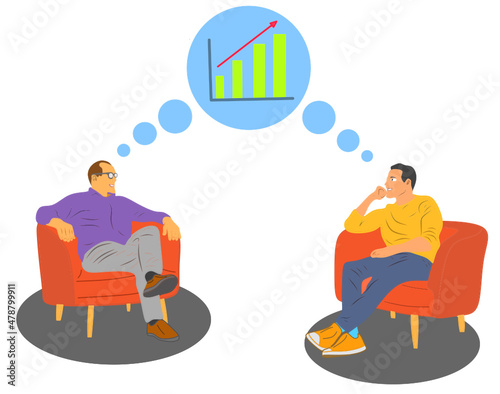 Men discussing business