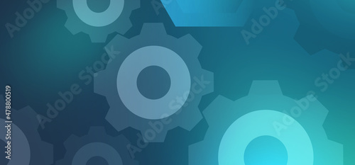 Abstract Technology hexagon cogs design background. Digital futuristic