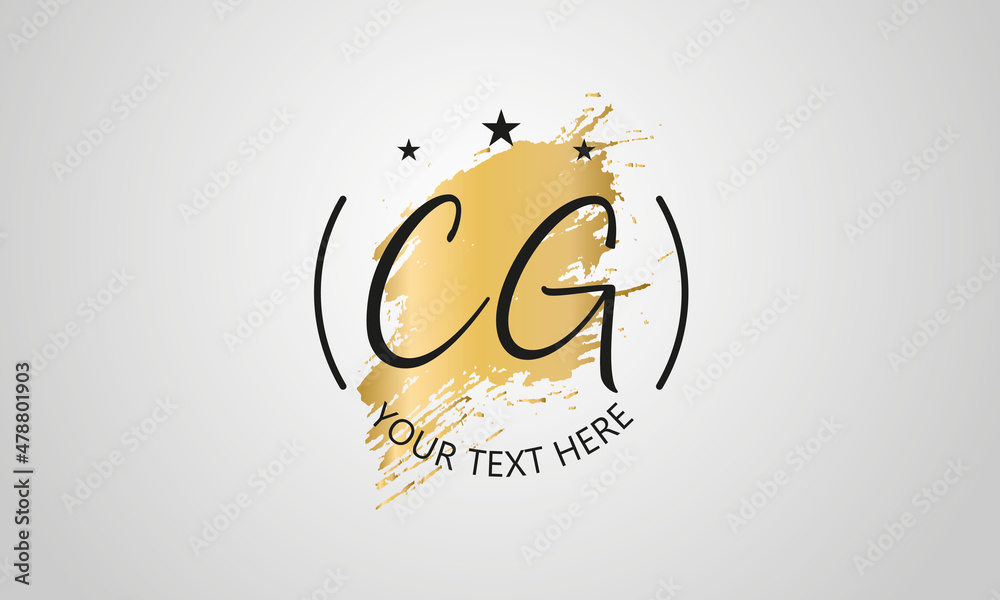 Handwritten feminine CG letter logo vector template design Handwritten feminine CG letter logo vector template design