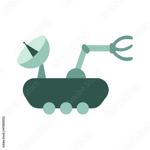 outer space expeditions equipment. a rover illustration in flat cartoon style. colored science object in vector graphic for educational and outer space design elements.