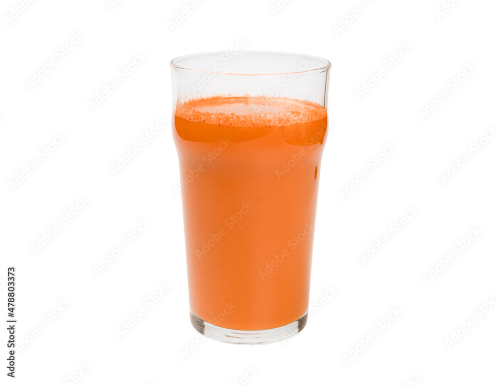 A glass of pumpkin juice isolated on a white background. A glass of pumpkin juice isolated on a white background.