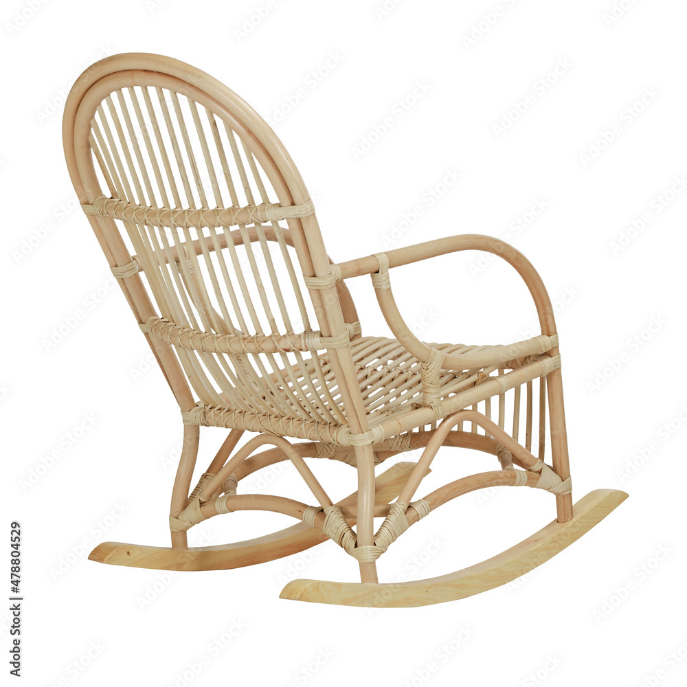 Bamboo Rocking Chair on a white isolated background Bamboo Rocking Chair on a white isolated background