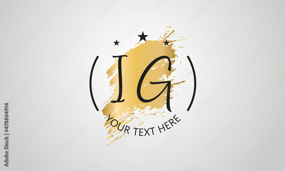 Handwritten feminine IG letter logo vector template design Handwritten feminine IG letter logo vector template design