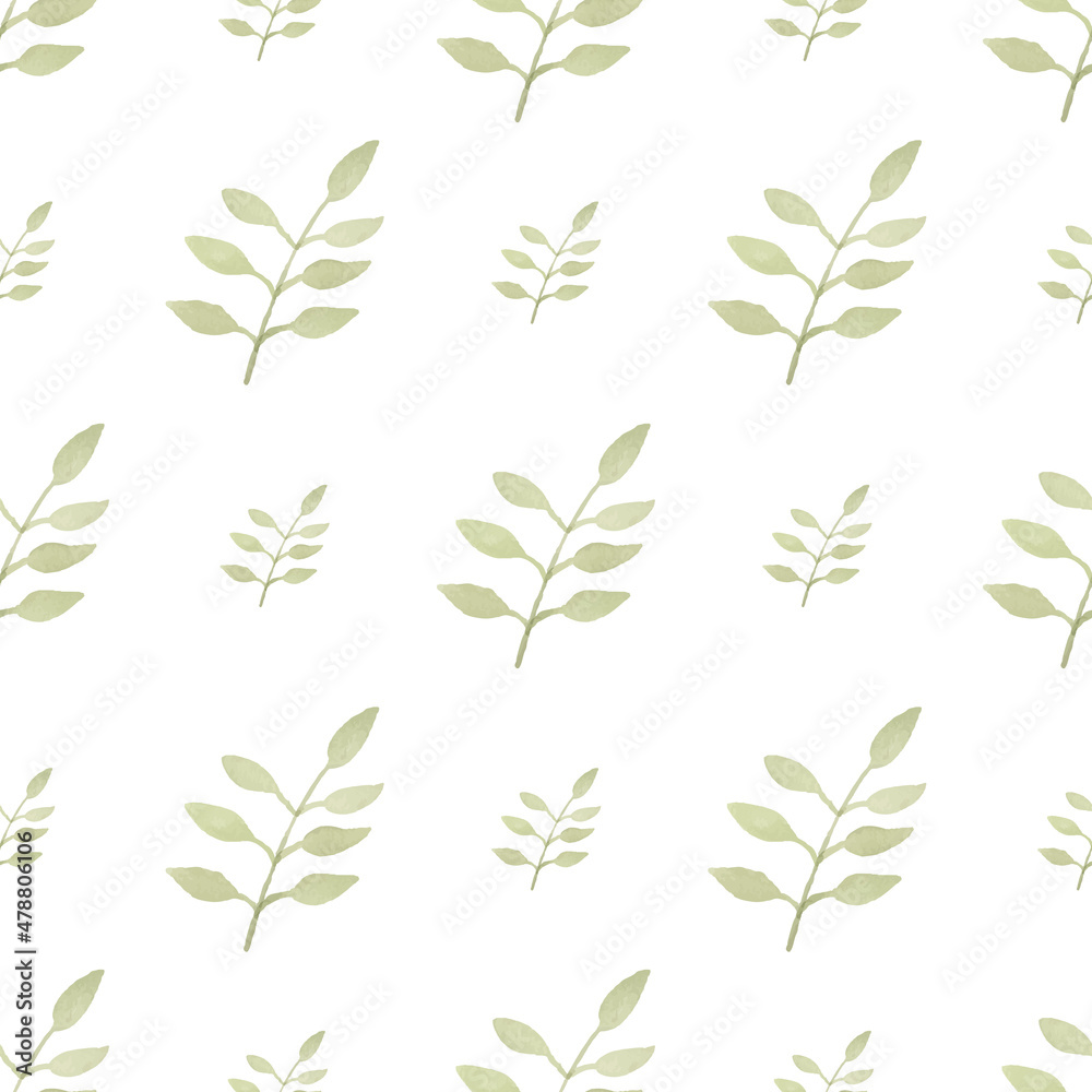 Watercolor leaf seamless pattern Watercolor leaf seamless pattern