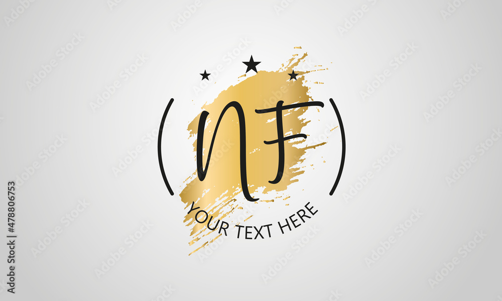 Handwritten feminine NF letter logo vector template design Handwritten feminine NF letter logo vector template design