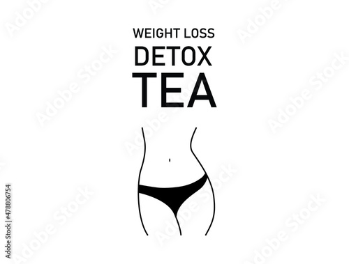 illustration of a body detox tea weight loss