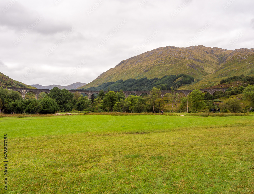 Glenfinnan Viaduct made famous by one of the Harry Potter films, Glenfinnan, Fort william, scotland, UK Glenfinnan Viaduct made famous by one of the Harry Potter films, Glenfinnan, Fort william, scotland, UK