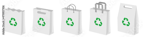 Sac Papier blanc Recyclage Planche