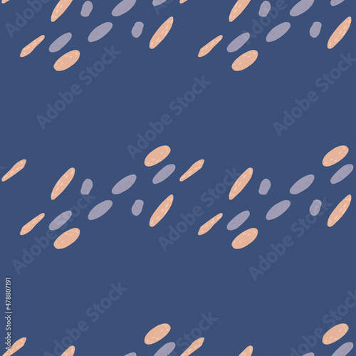 Seamless pattern pebbles. Beautiful texture gravel for fabric design. Repeated template stone in doodle style for fabric.