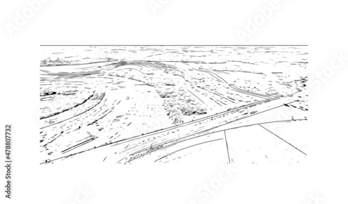 Building view with landmark of Londrina is a city in southern Brazil. Hand drawn sketch illustration in vector.