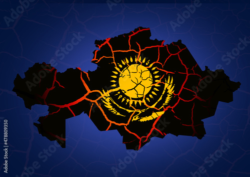 The map of Kazakhstan